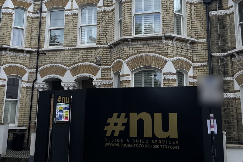 The house behind the NU hoarding, on site now