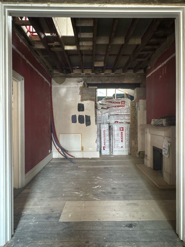 Looking through the reception rooms during the strip out