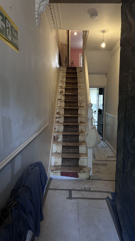 The entrance hall during the build