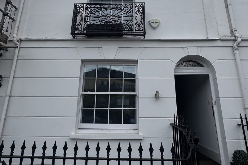 The front of the house before the work