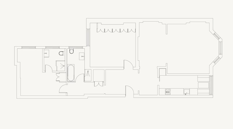 The existing layout of the flat.