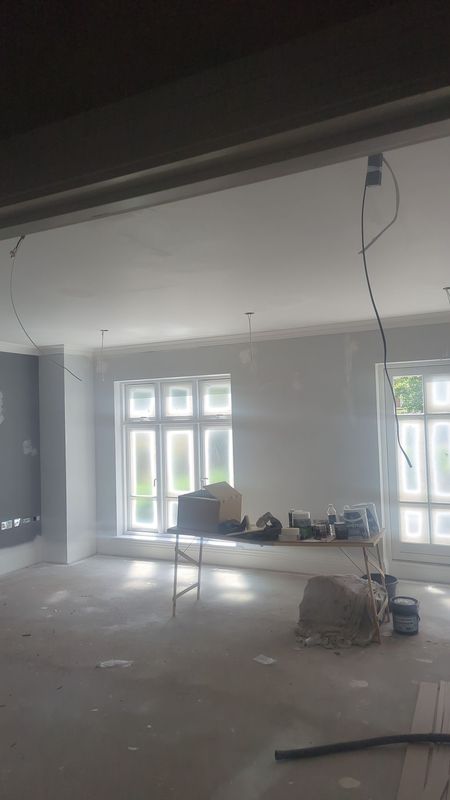 The drawing room, plastered