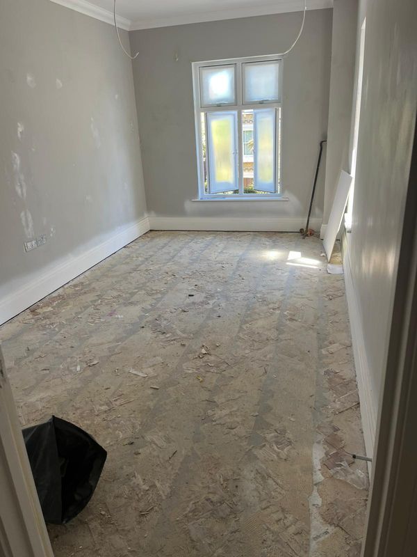 A bedroom plastered and ready