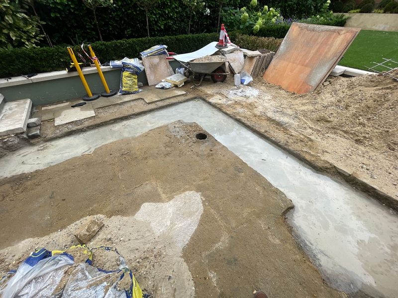 The new extension slab poured