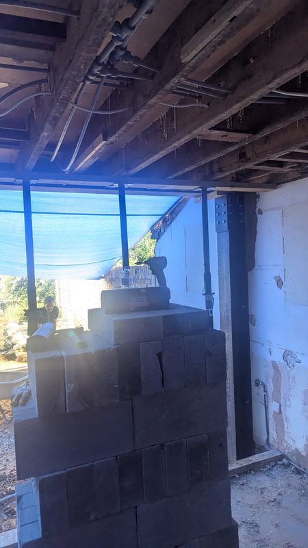 Blockwork for the extension going up