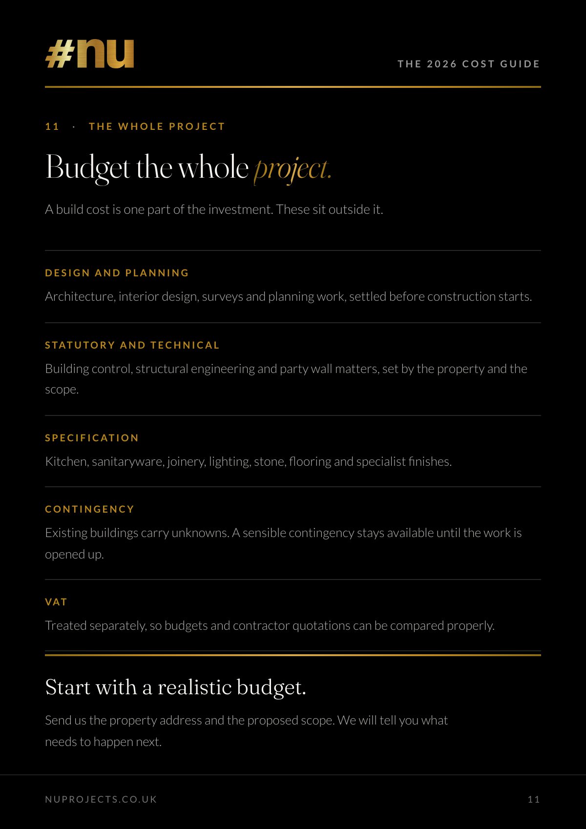 A page of the 2026 cost guide, how to budget the whole project.